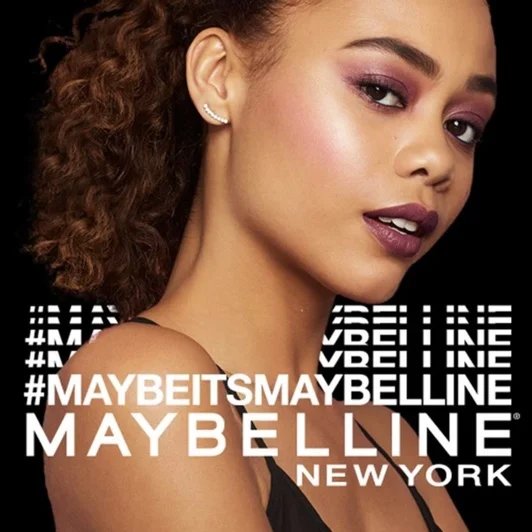 Picture of a woman with the hashtag #MaybeItsMaybelline underneath