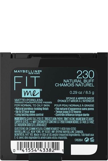 Maybelline pressed powder Fit Me matte poreless natural buff 041554433821 b